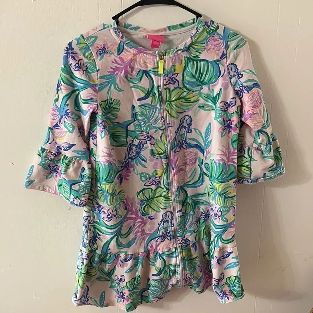Lilly Pulitzer Floral Kids Beach Cover-Up with Zipper